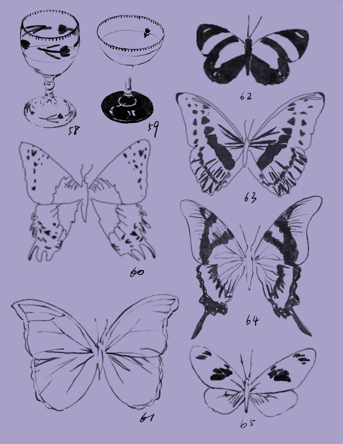 a tattoo flashsheet by @rainfrog.gg