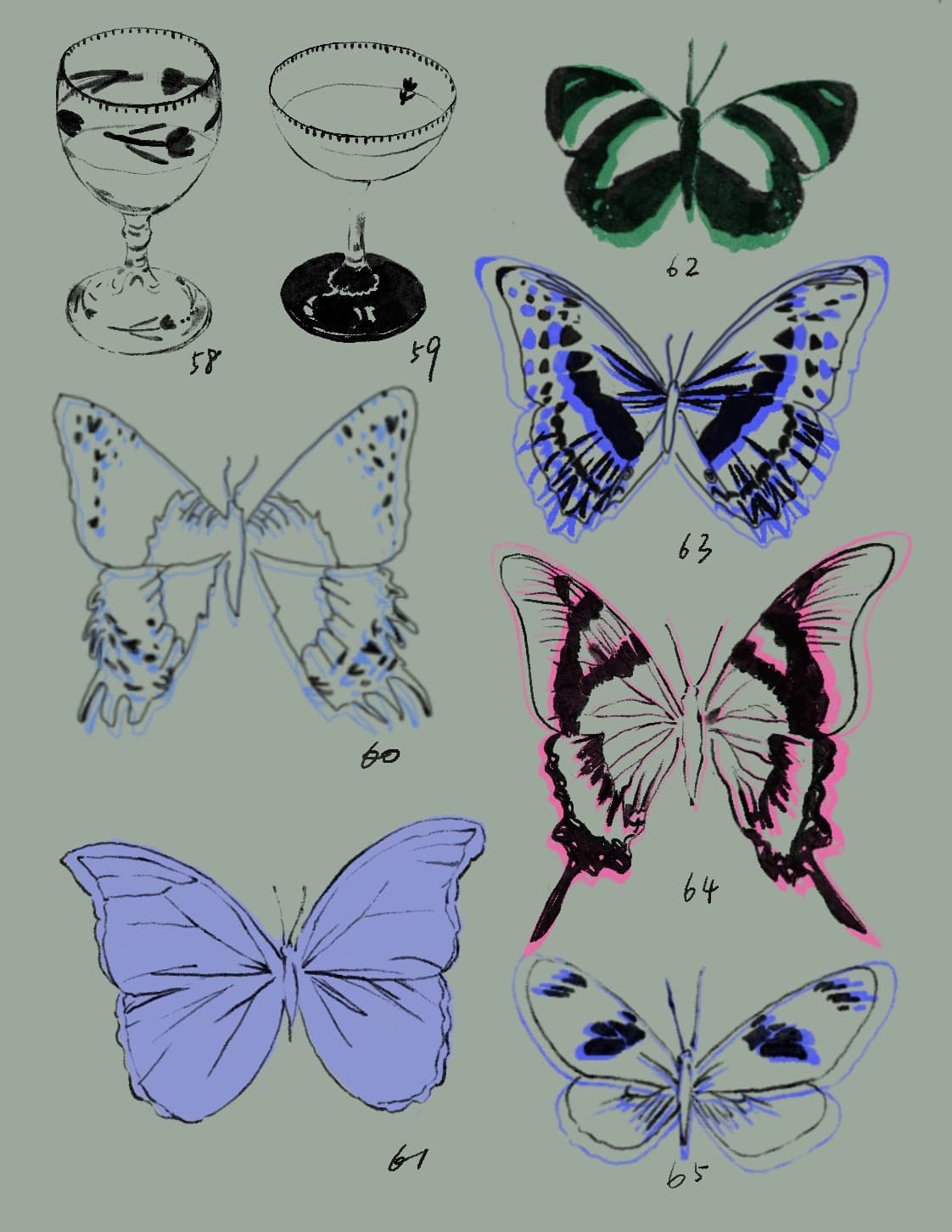 a tattoo flashsheet by @rainfrog.gg