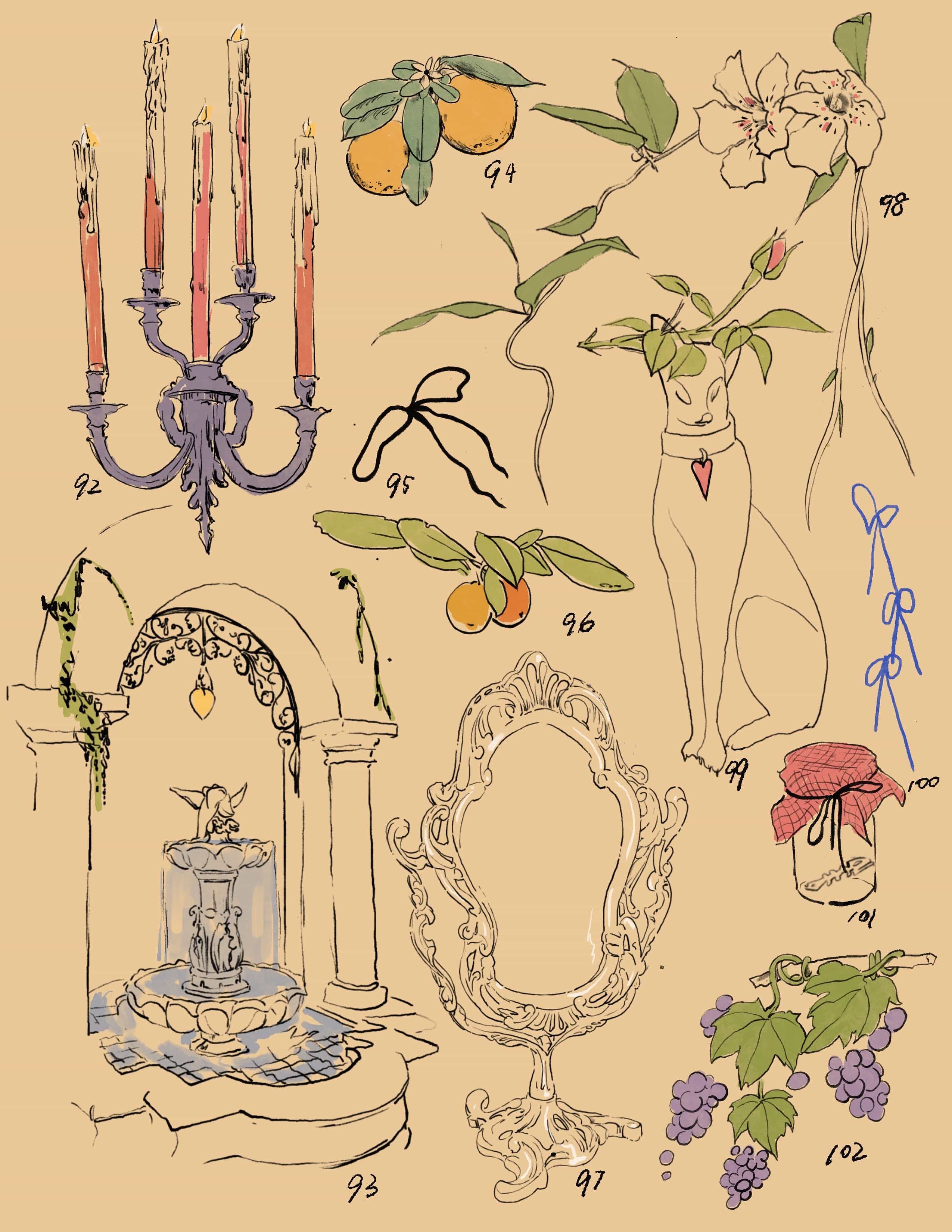 a tattoo flashsheet by @rainfrog.gg