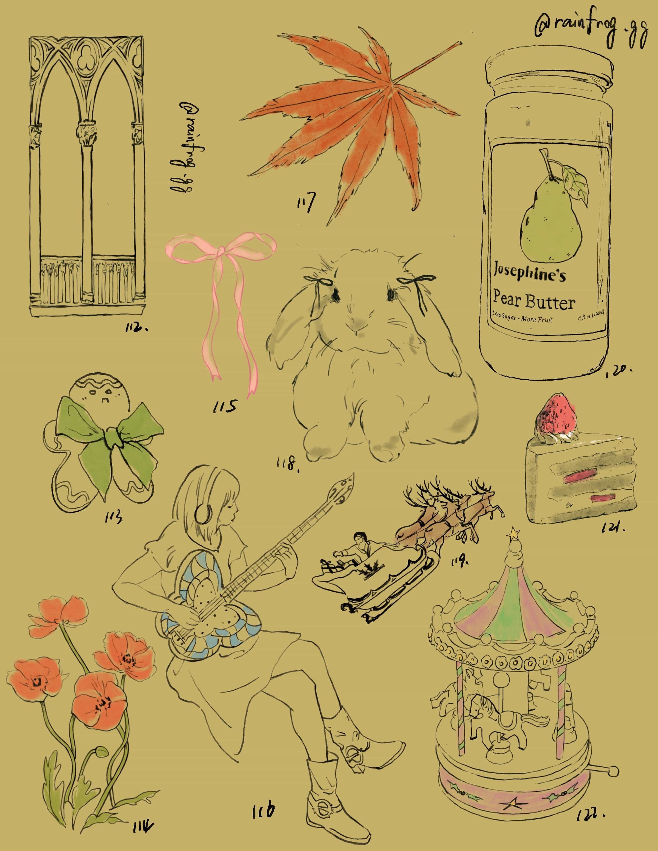 a tattoo flashsheet by @rainfrog.gg