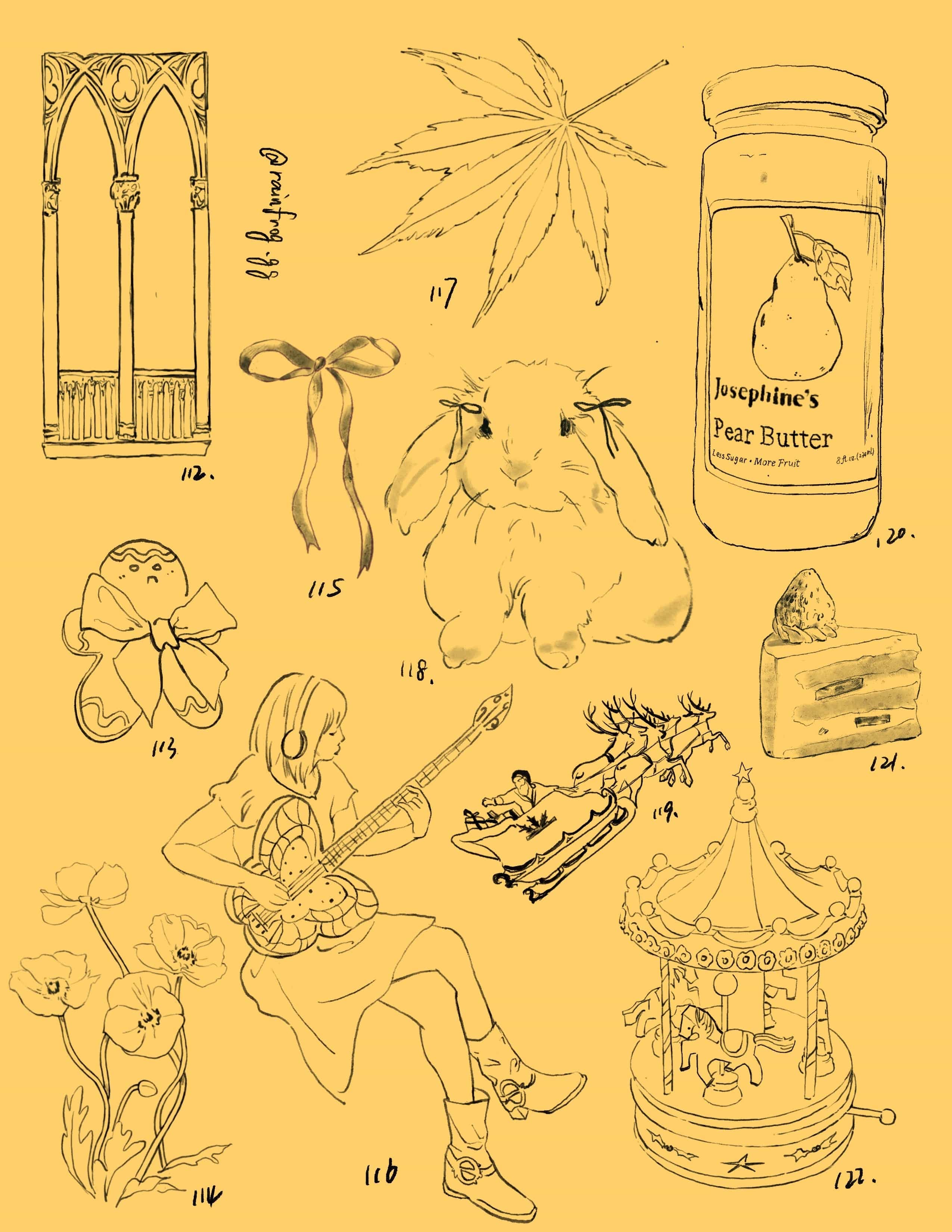 a tattoo flashsheet by @rainfrog.gg